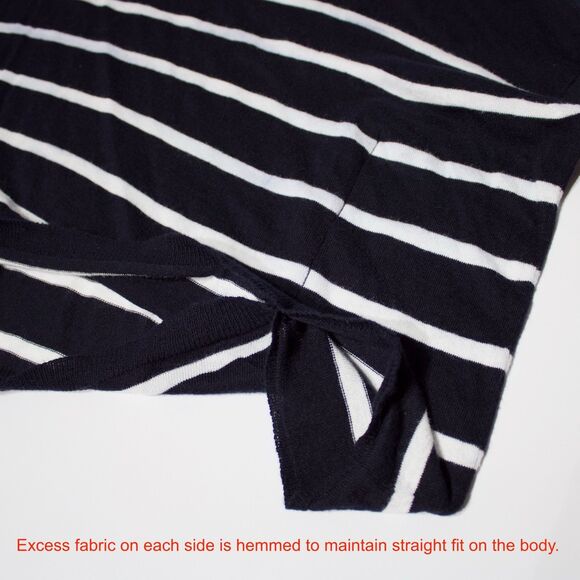 Vince Navy Blue & White Striped Wide Oversized Boxy Top Lightweight Large - Picture 5 of 8